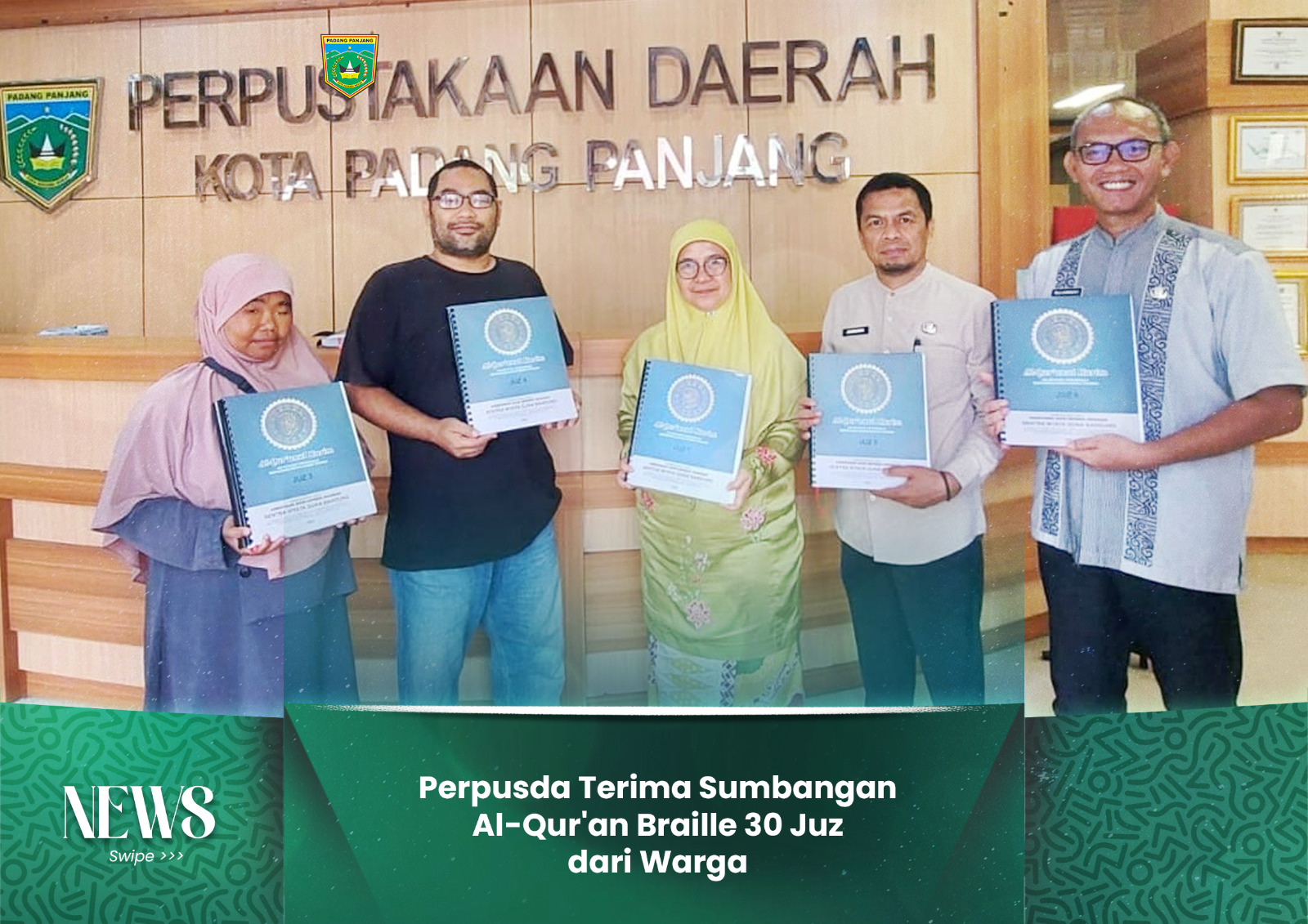Perpusda Terima Sumbangan Al-Qur'an Braille 30 Juz dari Warga