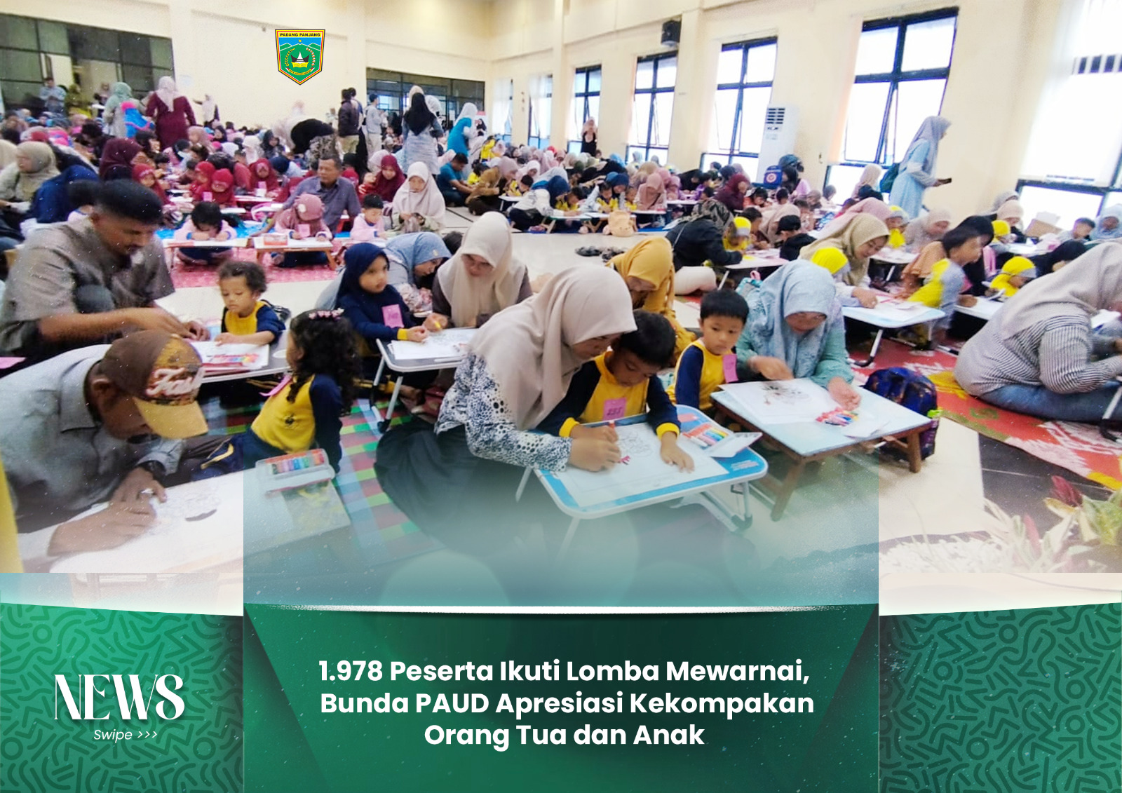 1.978 Peserta Ikuti Lomba Mewarnai, Bunda PAUD Apresiasi Kekompakan Orang Tua dan Anak
