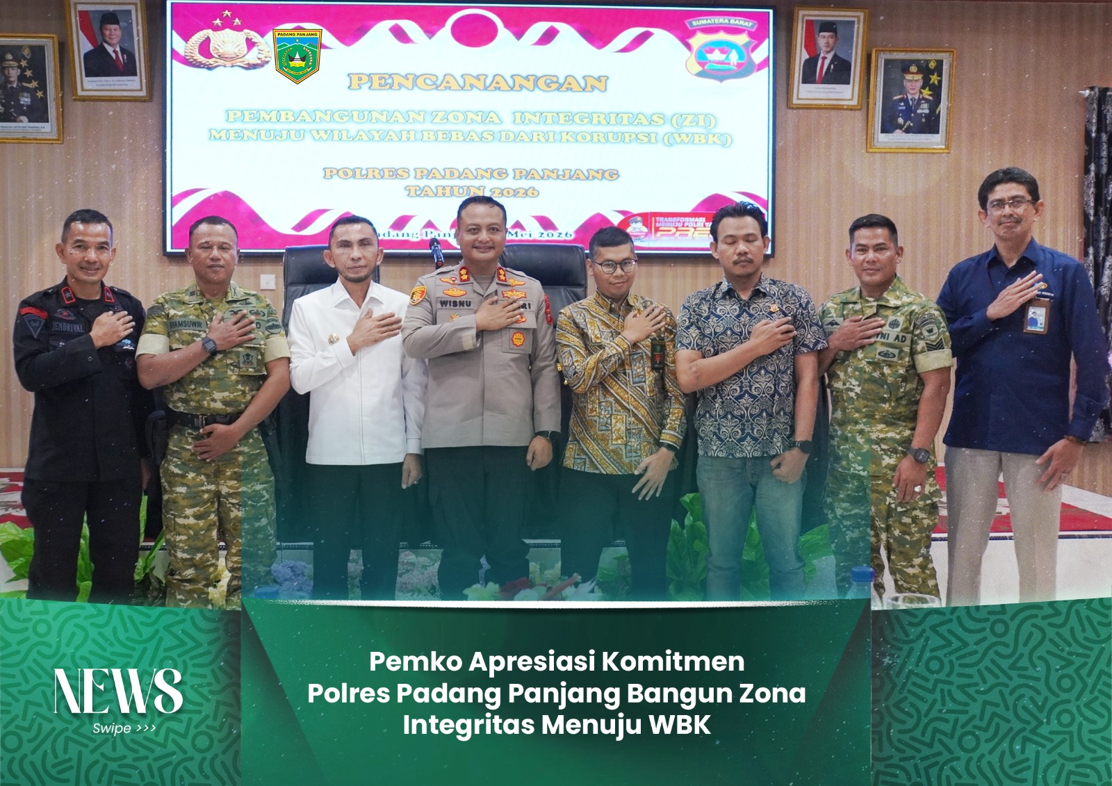 Pemko Apresiasi Komitmen Polres Padang Panjang Bangun Zona Integritas Menuju WBK