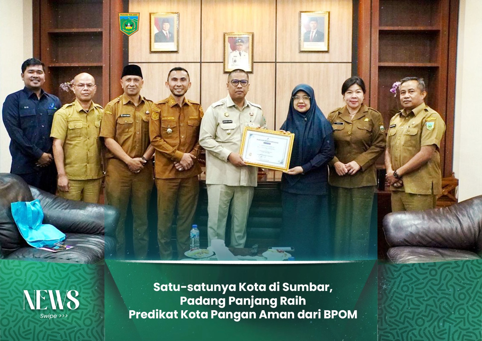 Satu-satunya Kota di Sumbar, Padang Panjang Raih Predikat Kota Pangan Aman dari BPOM