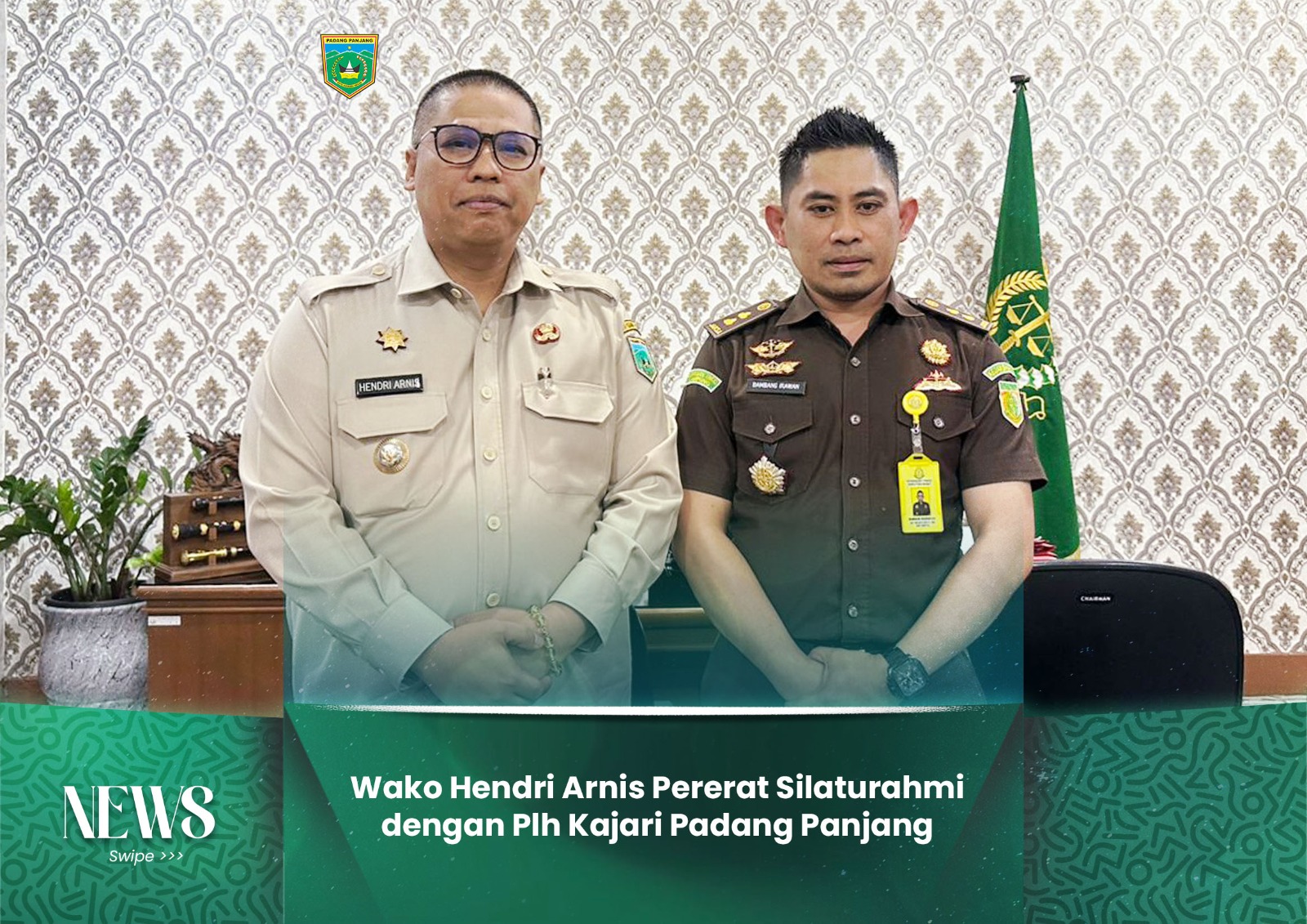 Wako Hendri Arnis Pererat Silaturahmi dengan Plh Kajari Padang Panjang