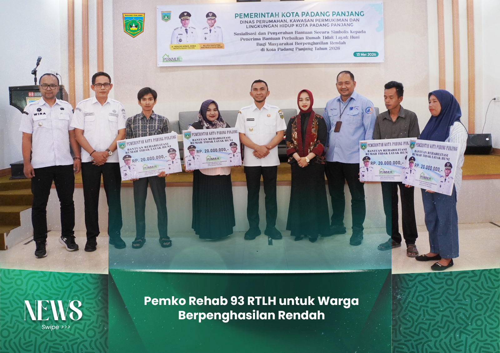 Pemko Rehab 93 RTLH untuk Warga Berpenghasilan Rendah
