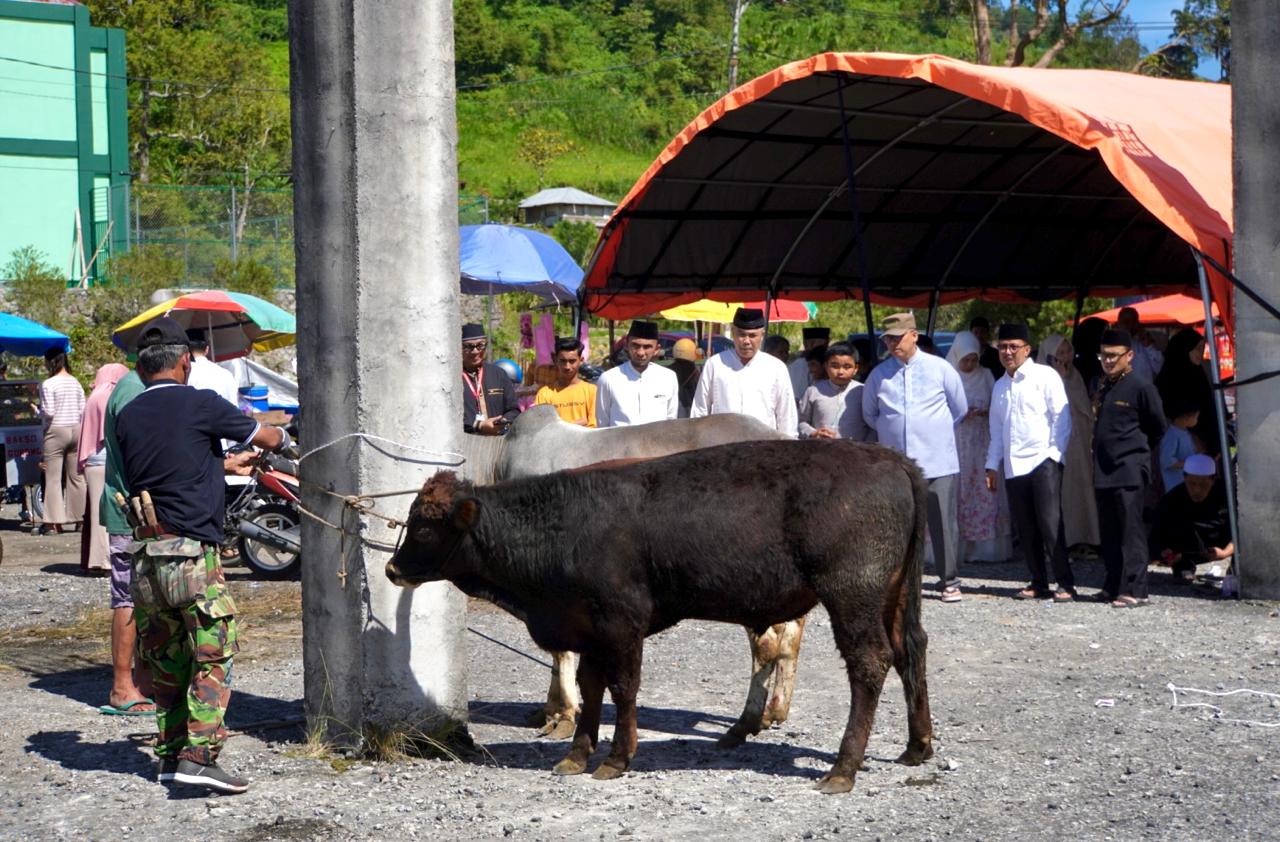 Sembilan Sapi Kurban Disembelih di Islamic Centre, Daging Dibagikan ke Masyarakat