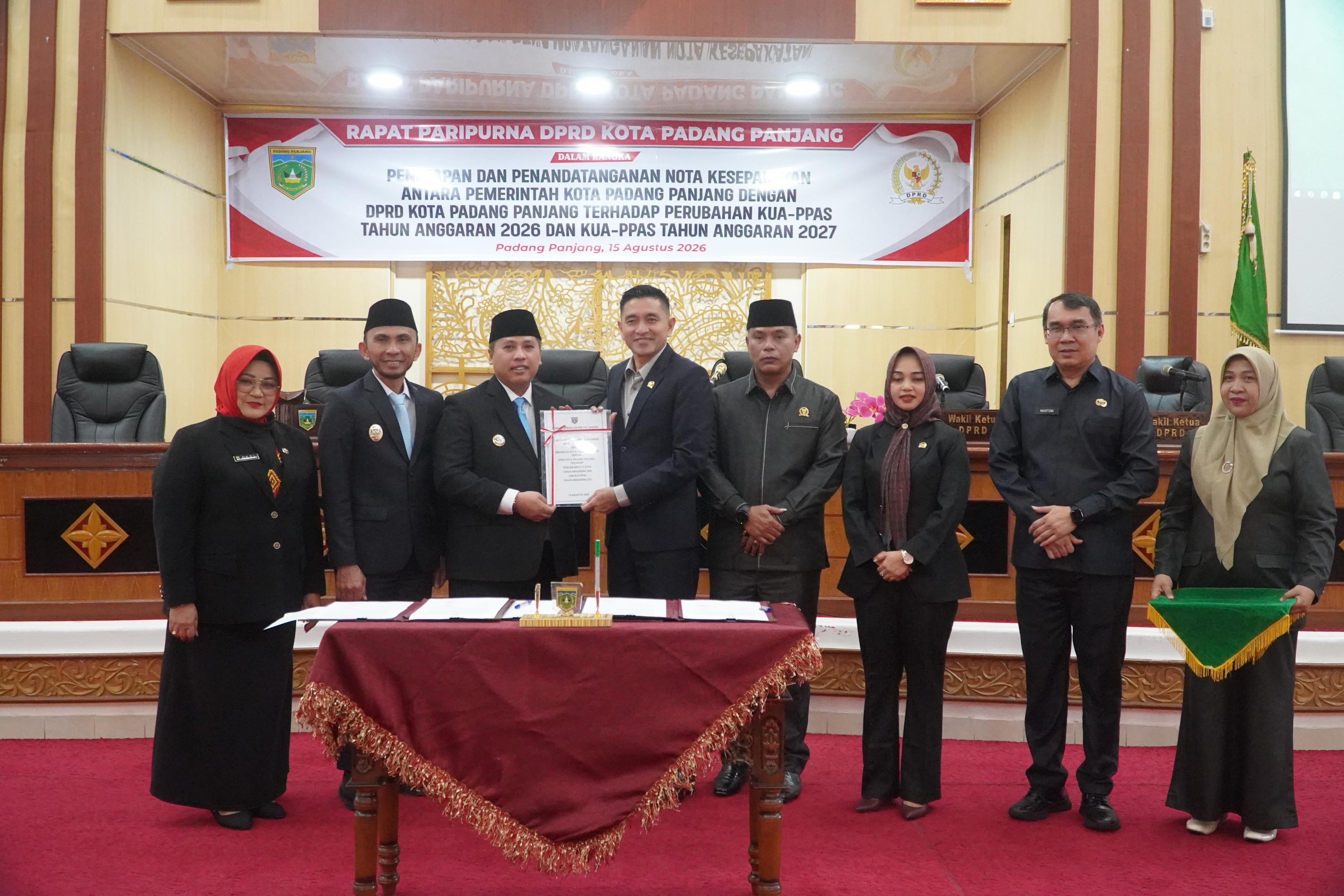 Pemko dan DPRD Tetapkan Perubahan KUA-PPAS 2026 dan KUA-PPAS 2027