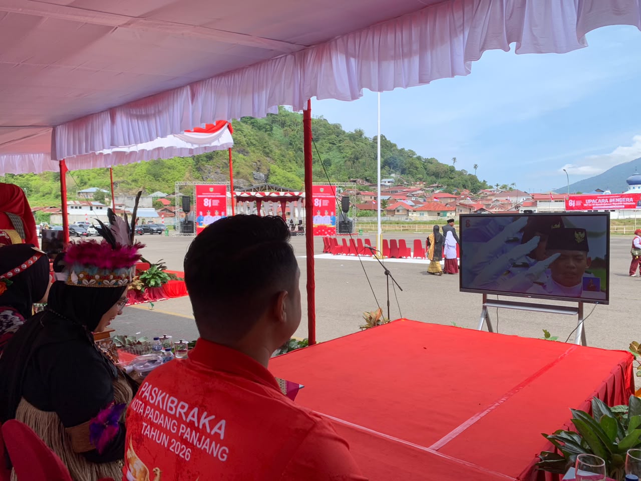 Pemko Padang Panjang Ikuti Detik-Detik Proklamasi HUT ke-81 RI Secara Virtual