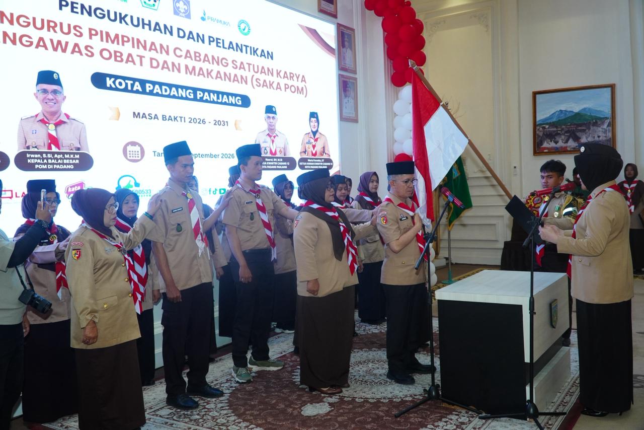 Jadi yang Pertama di Sumbar, Kwarcab 12 Padang Panjang Lantik Pengurus Saka POM